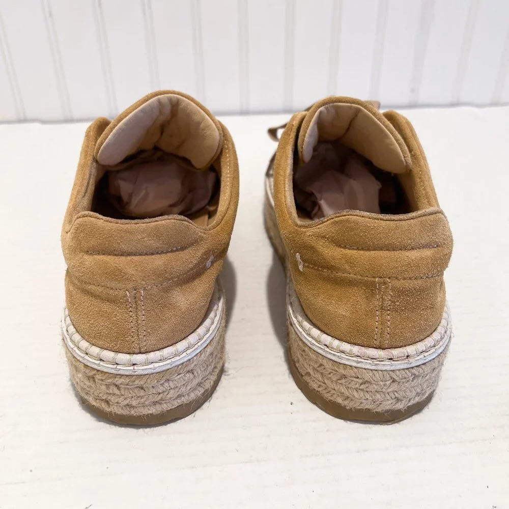 Rag & Bone Kent Tan Suede Espadrille Slip On Boho Designer Lace Up Sneakers 7.5 - Picture 9 of 11